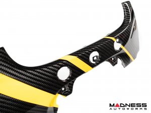 FIAT 500 Custom Dashboard - Carbon Fiber - Yellow Stripes - RHD
